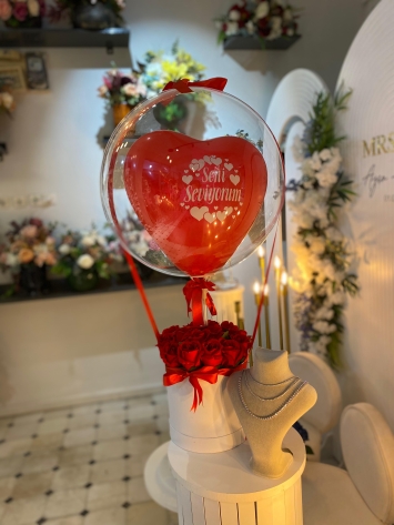 Bobon Balon Seni Seviyorum 10 adet Gül